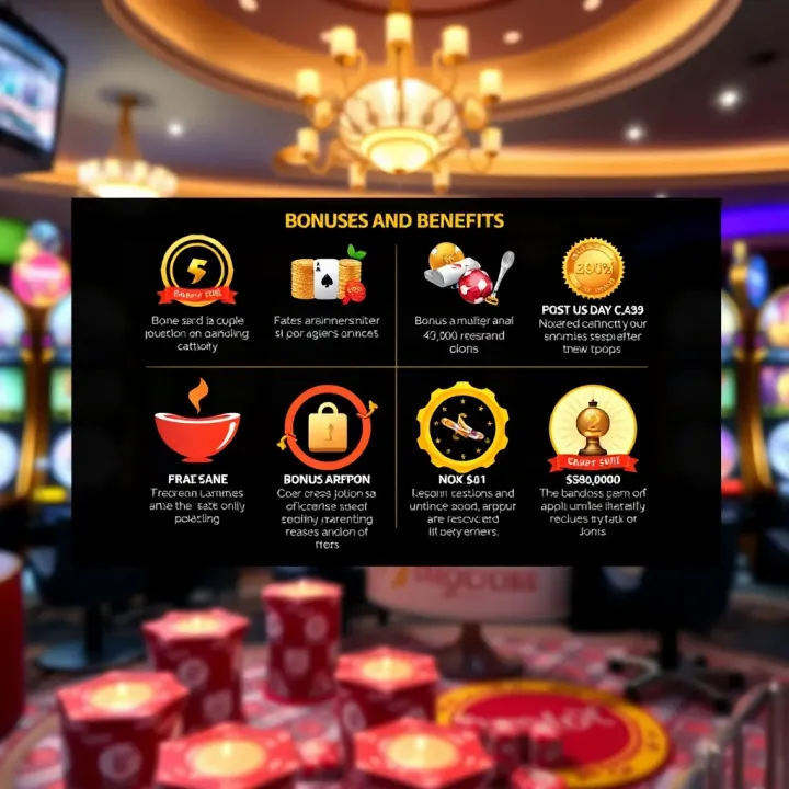 Overview of Bonuses and Benefits from Jackpot Jill Promo Codes Graphic showcasing bonus rewards and benefits received after signing up with Jackpot Jill promo code