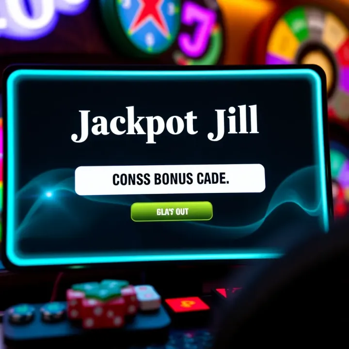 Entering the Jackpot Jill No Deposit Bonus Code Illustration of an online casino interface displaying a bonus code input field
