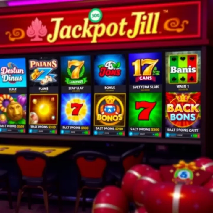 Exploring Bonus Types and Promotions at Jackpot Jill Casino A vibrant display of various casino bonus icons and promotional offers