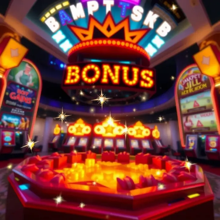 Bonus Feature Activation Highlighting Jackpot Symbols Illustration showing bonus feature activation with sparkling effects around jackpot icons