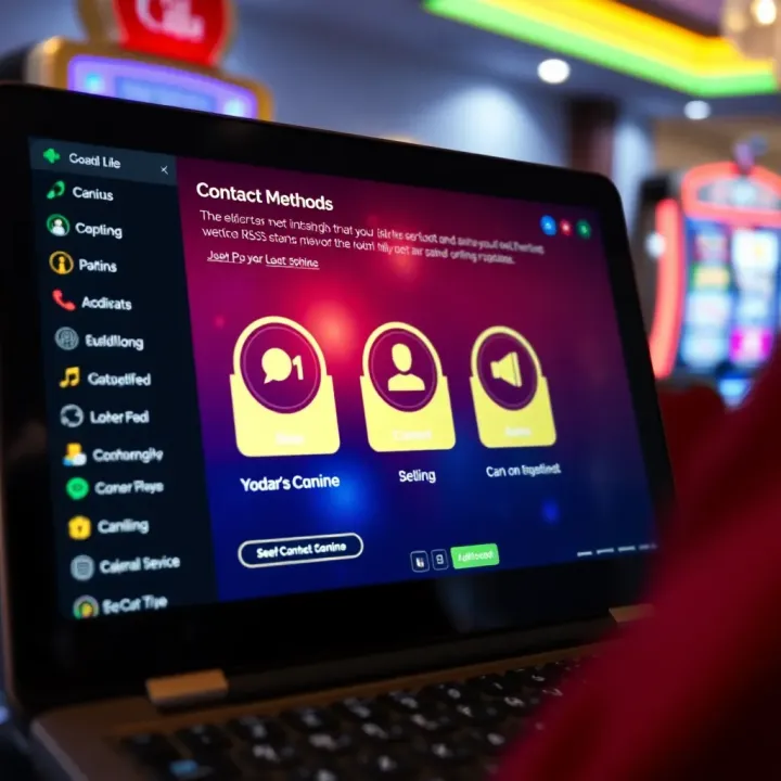 Contact Methods for Jackpot Jill Casino Customer Service Online casino interface showing multiple contact options for player assistance