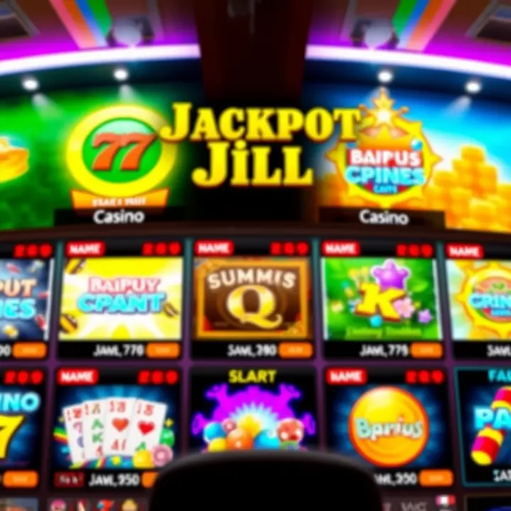 Bright digital casino interface showcasing a variety of slot games with vibrant graphics