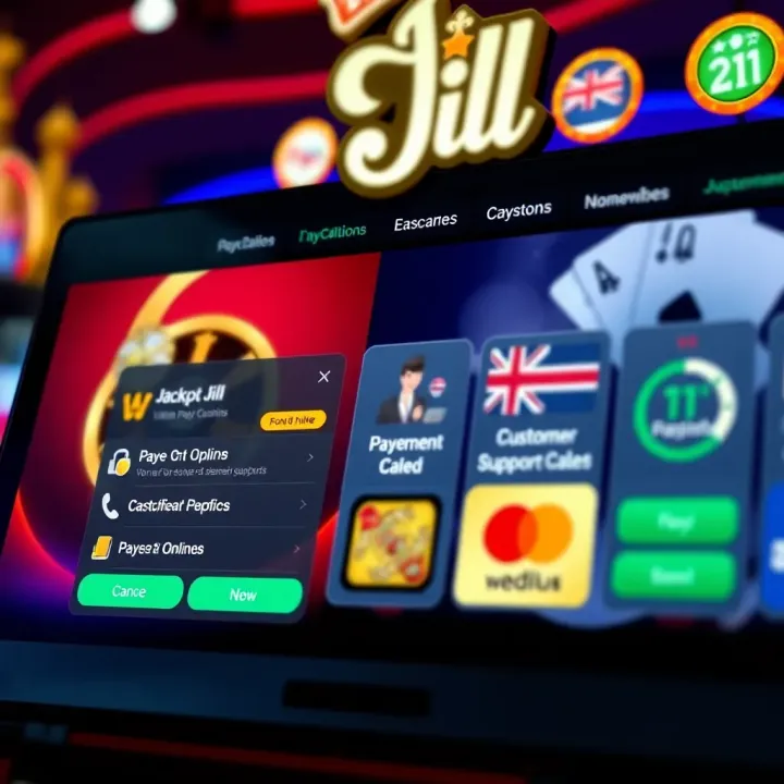 Payment Options and Security Features at Jackpot Jill Casino Secure online payment methods and customer support options on a casino website