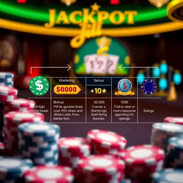 Diagram illustrating the concept of wagering requirements with casino chips and bonus symbols