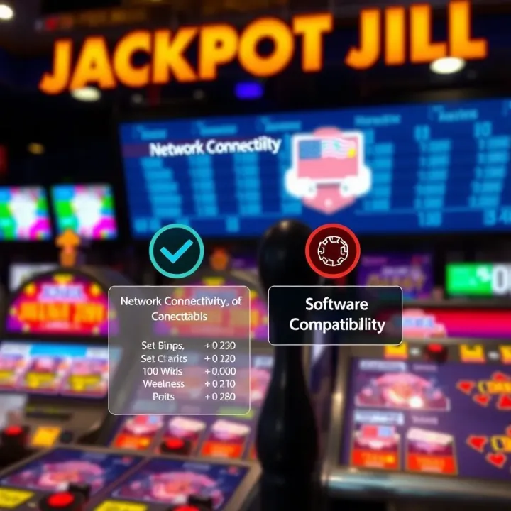 Network Connectivity and Software Compatibility for Jackpot Jill Diagram illustrating network connectivity and software compatibility checks for Jackpot Jill