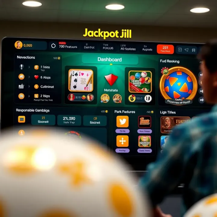 Jackpot Jill User Dashboard and Responsible Gambling Tools Dashboard overview showing navigation menu and responsible gambling features on Jackpot Jill