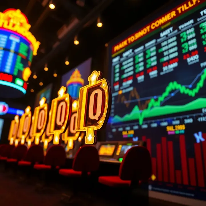 Visualizing Jackpot Jill Down in Financial Contexts Conceptual representation of jackpot moments highlighted by glowing symbols and dynamic financial charts