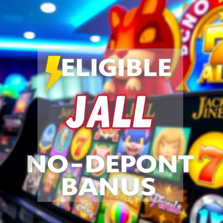 Eligible Casino Games for Jackpot Jill No Deposit Bonus Graphic showing various casino game icons with emphasis on those eligible for Jackpot Jill bonus