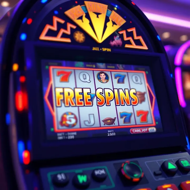 Activating Free Spins on Jackpot Jill Slots Illustration of a digital slot machine screen displaying free spins activation