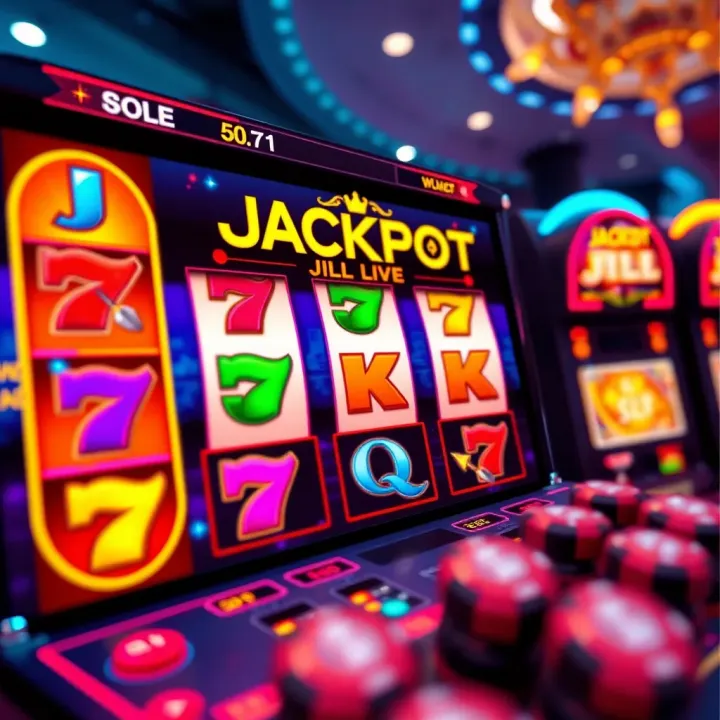 Jackpot Jill Live Gameplay and Visual Features Bright and colorful interface of Jackpot Jill Live slot game with reels and various symbols