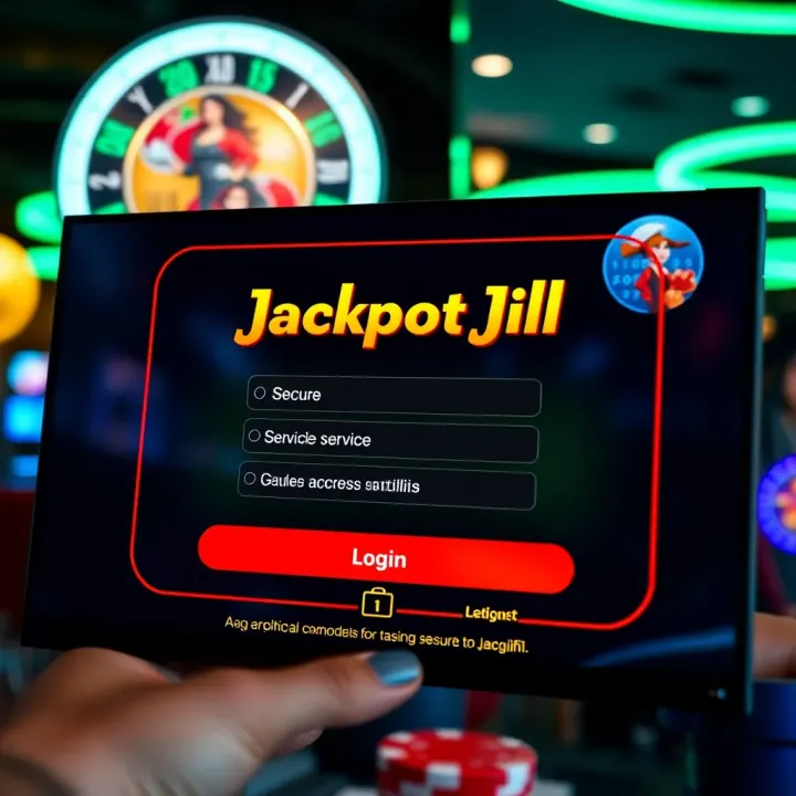 Jackpot Jill Secure Login Interface Login screen interface of Jackpot Jill platform with secure access options