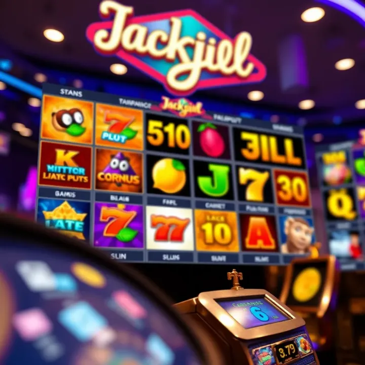 Colorful online casino interface showcasing various slot games and jackpots