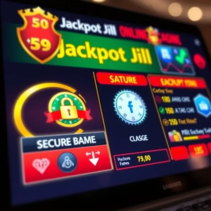 Jackpot Jill Online Casino Security Features Secure online casino interface with visible security badges and encryption symbols