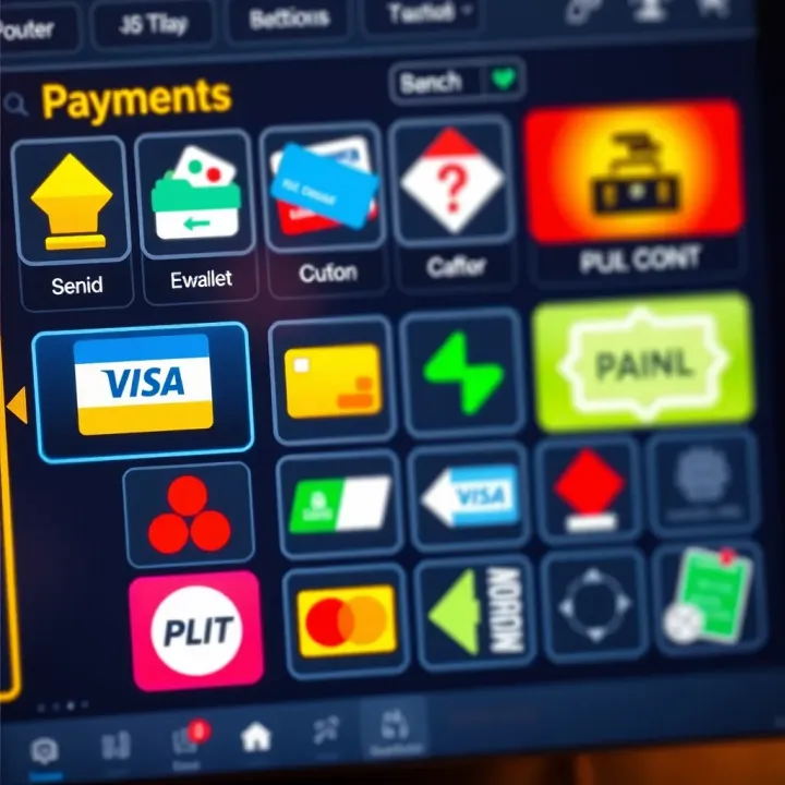 Available Payment Methods for Jackpot Jill Players Variety of payment method icons such as credit card, e-wallet, and bank transfer displayed on a digital interface
