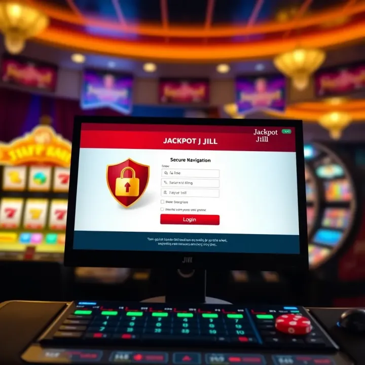 Safe and Secure Navigation on Jackpot Jill Secure login screen showcasing safety features for online gaming