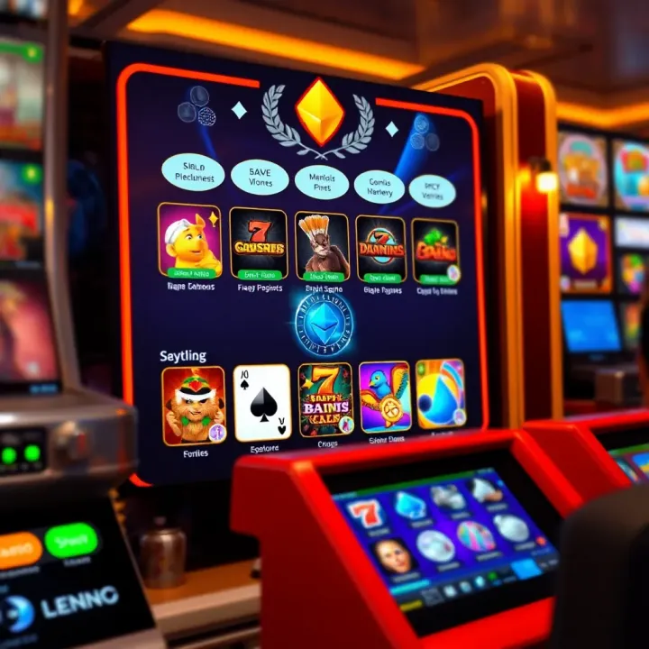 Secure online casino interface with game selection and blockchain security icons