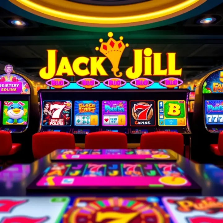 Colorful online casino interface showing variety of slot games
