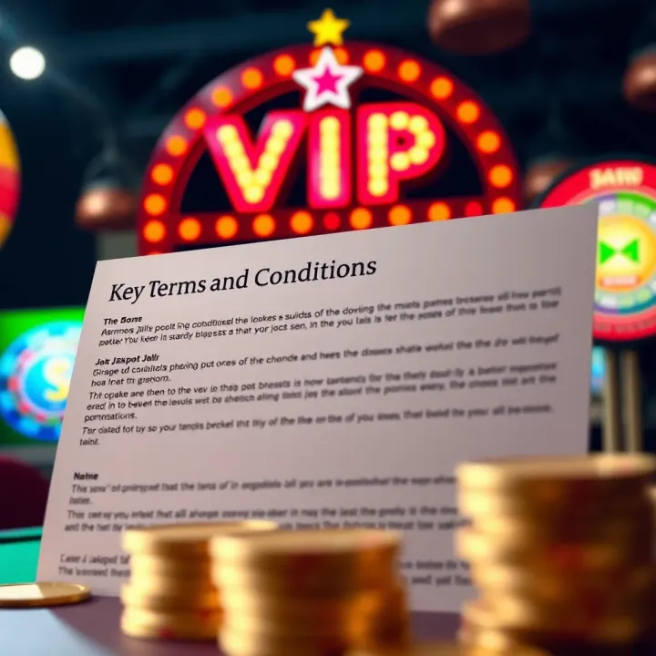 Key Terms and Conditions for Jackpot Jill VIP Bonus Visual representation of terms and conditions associated with Jackpot Jill's VIP sign up bonus