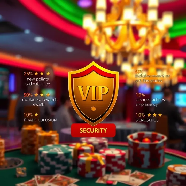 VIP Membership Benefits and Security Features at Jackpot Jill Casino Visual representation of VIP membership benefits including exclusive rewards and security shield