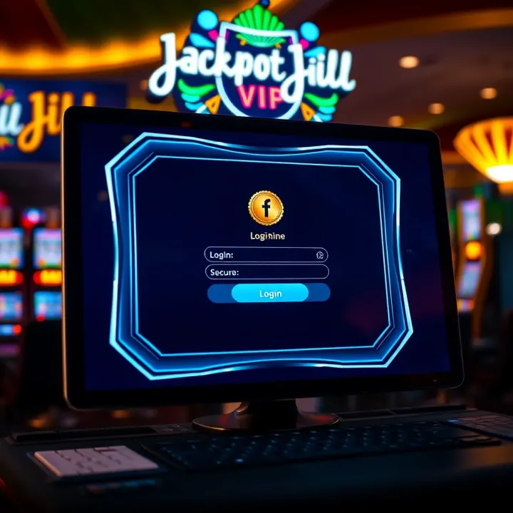 User interface showcasing Jackpot Jill VIP login screen with secure access features