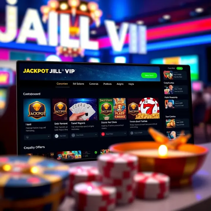 Dashboard showcasing Jackpot Jill VIP loyalty rewards and exclusive offers
