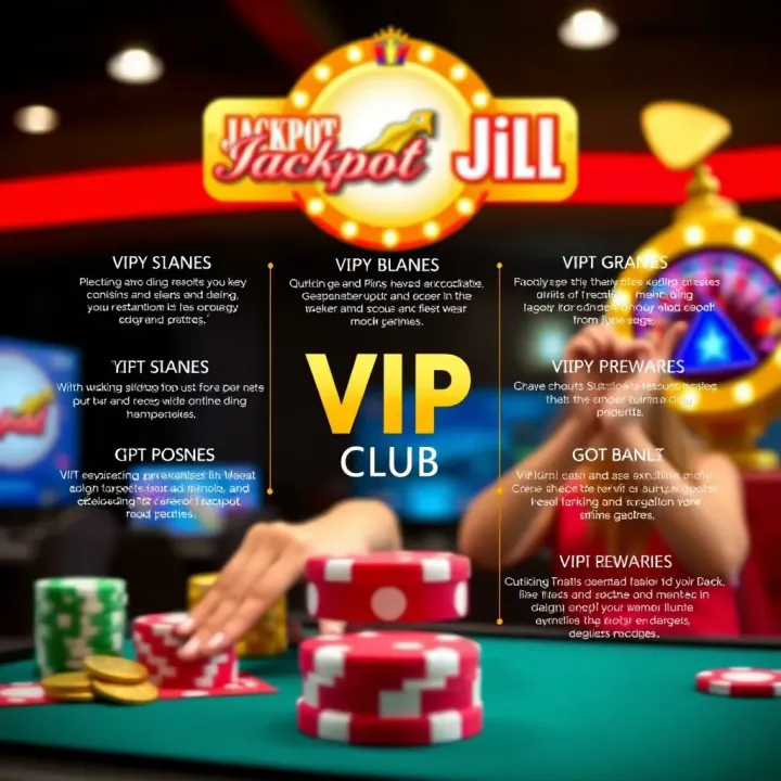 Overview of Jackpot Jill VIP Club Membership Benefits Illustration showing VIP membership benefits like exclusive rewards and bonuses