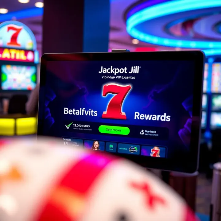 Jackpot Jill VIP Rewards and Exclusive Perks Exclusive VIP benefits and rewards displayed on a digital screen
