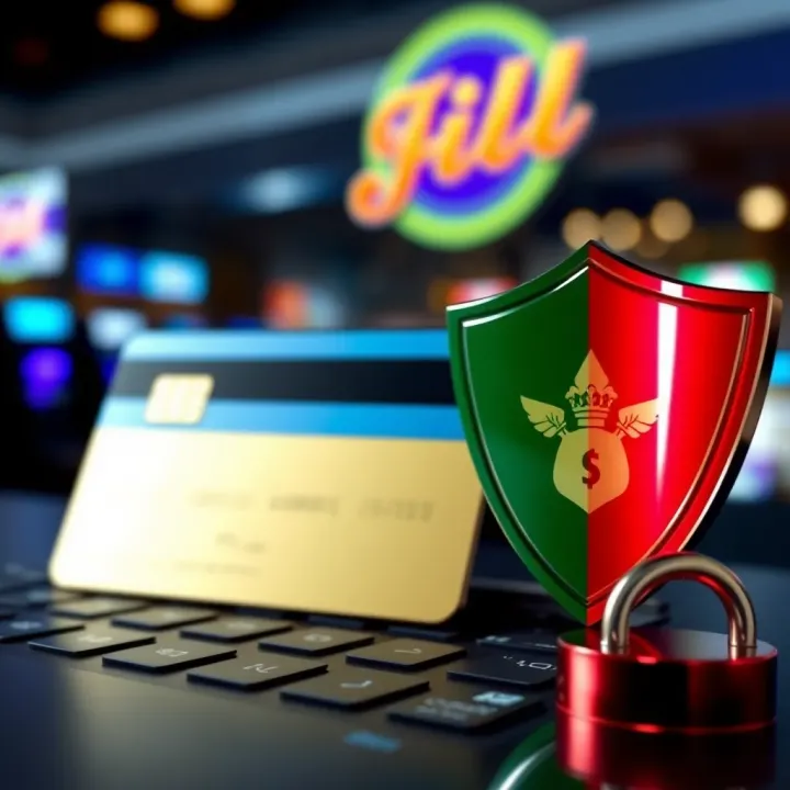 Safe and Reliable Payment Methods on Jackpot Jill VIP Secure online payment symbols including credit card and shield to represent safe transactions