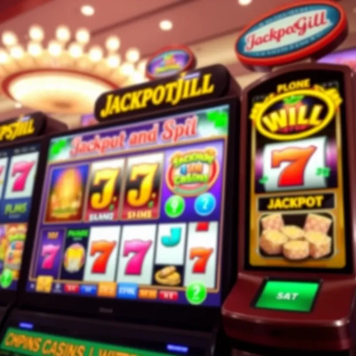 JackpotJill Australia Online Casino Interface Colorful online casino interface showing slot game symbols and jackpot display