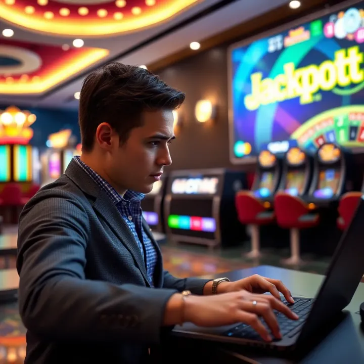 User entering login credentials on JackpotJill Casino's secure online platform
