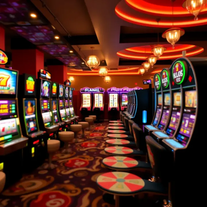 Online casino game selection with various slot machines and card games
