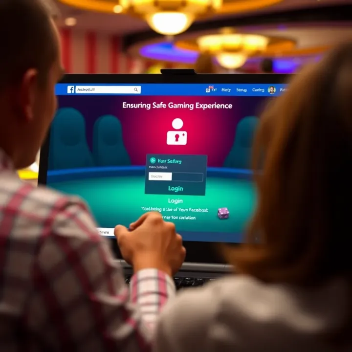 Ensuring Safe Gaming Experience on JackpotJill Facebook Secure login interface on JackpotJill Facebook platform emphasizing user safety features for Australian players
