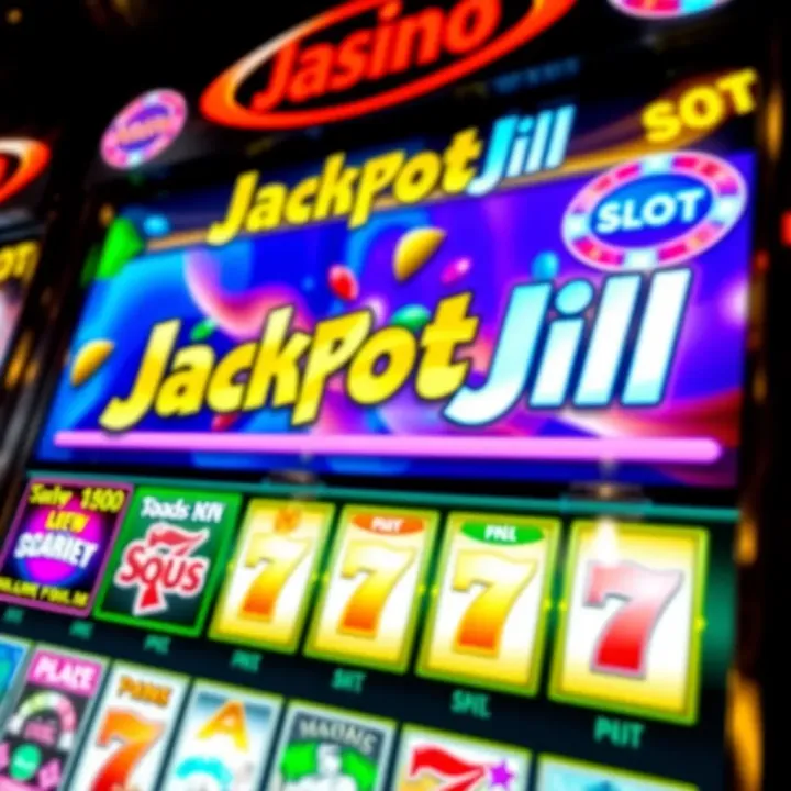 Colorful online casino slot machine interface with various game icons and jackpot prize display