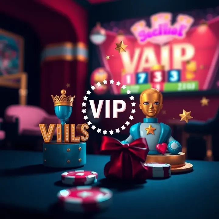 Exclusive Rewards and Perks in JackpotJill VIP Program Illustration of rewards and bonuses icons representing a luxurious online gaming experience