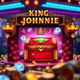Bonus round screen with treasure chest and animated features in King Johnnie slot game
