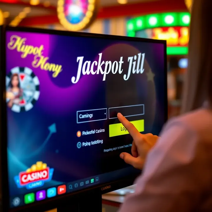 Jackpot Jill Casino Login Interface User entering credentials on Jackpot Jill online casino login screen