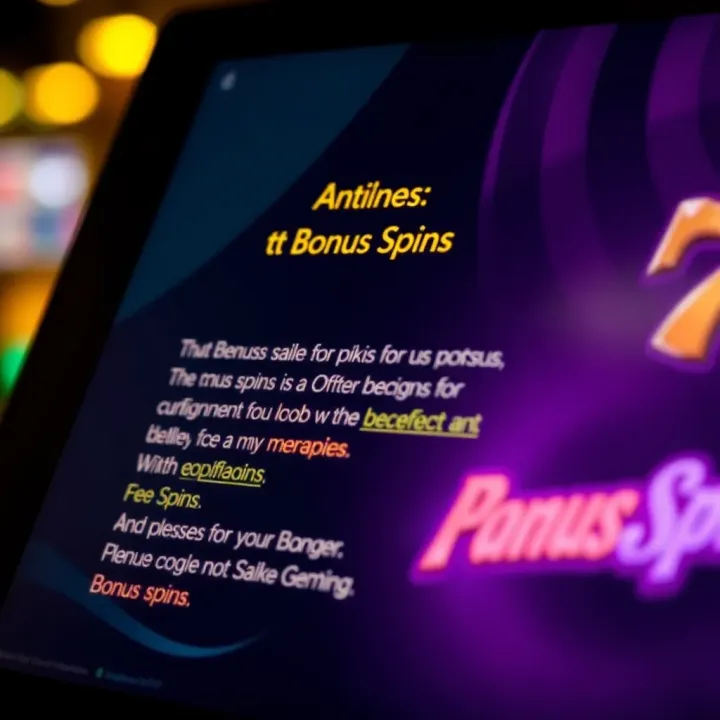 Online Gaming Interface with Bonus Spins Terms Close-up of online gaming interface showing terms and conditions for bonus spins