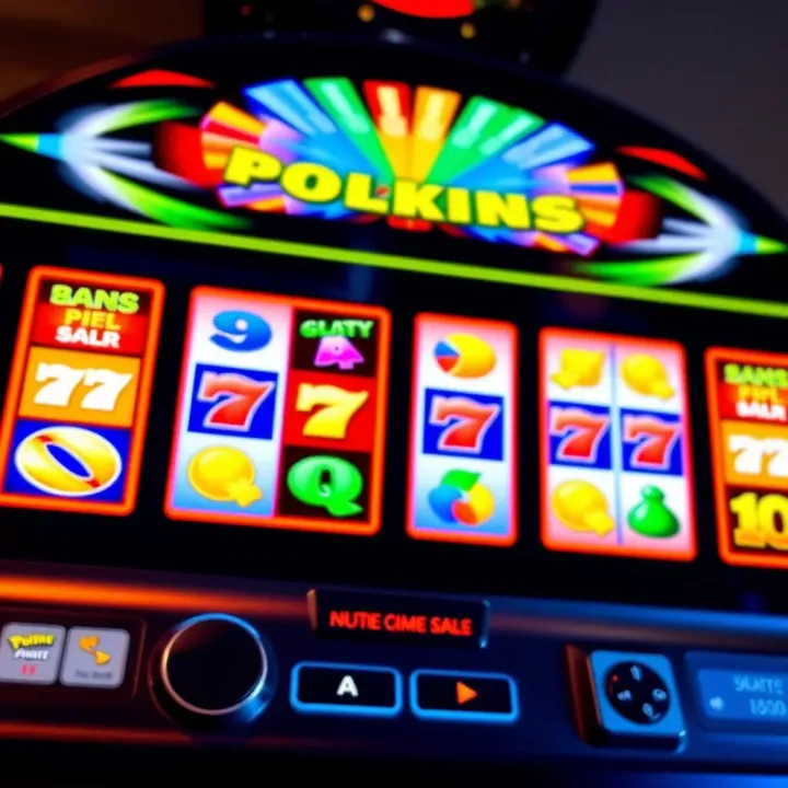 Vibrant Online Pokies Reels Display Colorful online pokies interface showing spinning reels with various symbols
