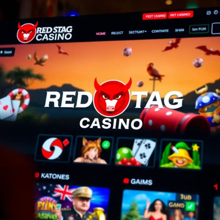 Red Stag Casino homepage showcasing gaming options and Australian theme