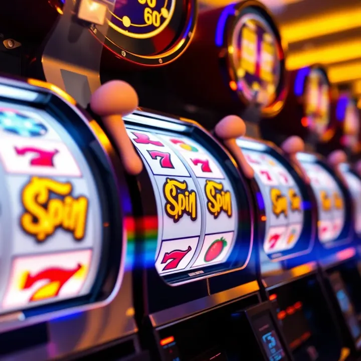 Free Spin Bonus Reels in Pokies Slot machine reels displaying free spin bonus symbols illuminating the screen