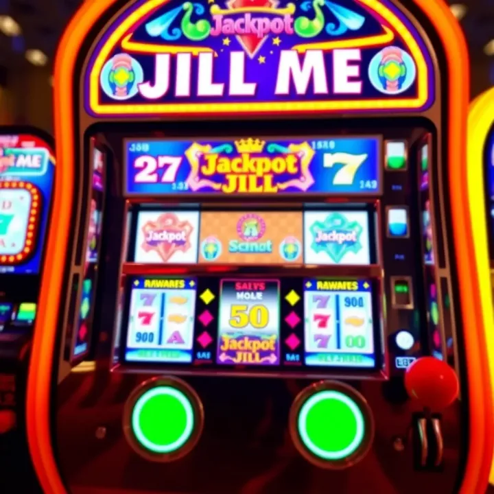 Colorful jackpot machine with bright lights and symbols of rewards