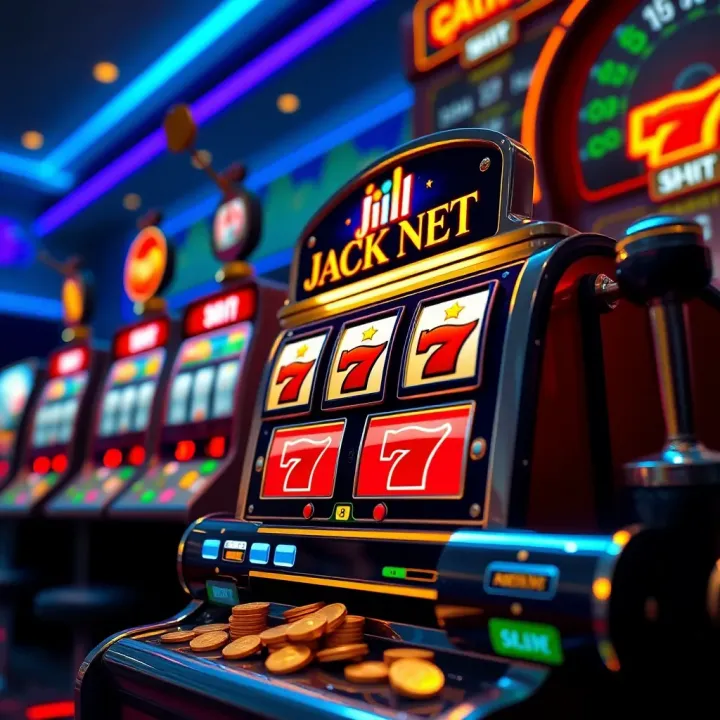 Jackpot Jill Net Slot Machine Overview Illustration of a vibrant slot machine with jackpot symbols and coins