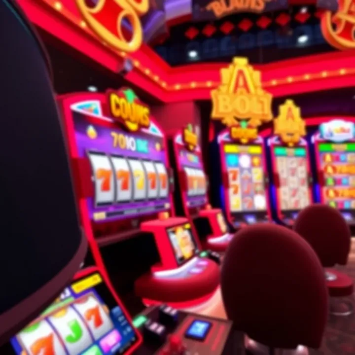 Bright online pokies game interface with various colorful symbols and spinning reels