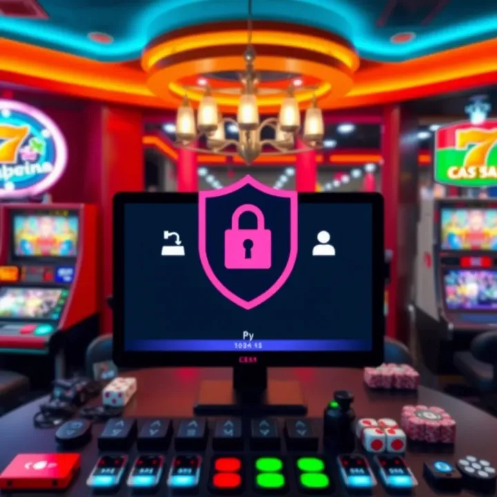 Secure and Legal Online Pokies Environment Illustration of secure internet connection and legal compliance symbols for online pokies